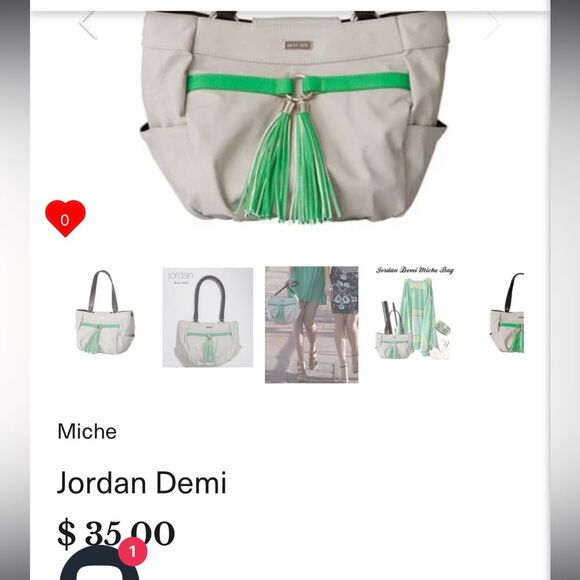 Miche Demi Base Black Bag & Jordan Grey/Green Shell - Picture 6 of 16